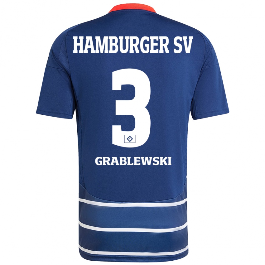 Homem Camisola Max Grablewski #3 Azul Escuro Alternativa 2024/25 Camisa Brasil