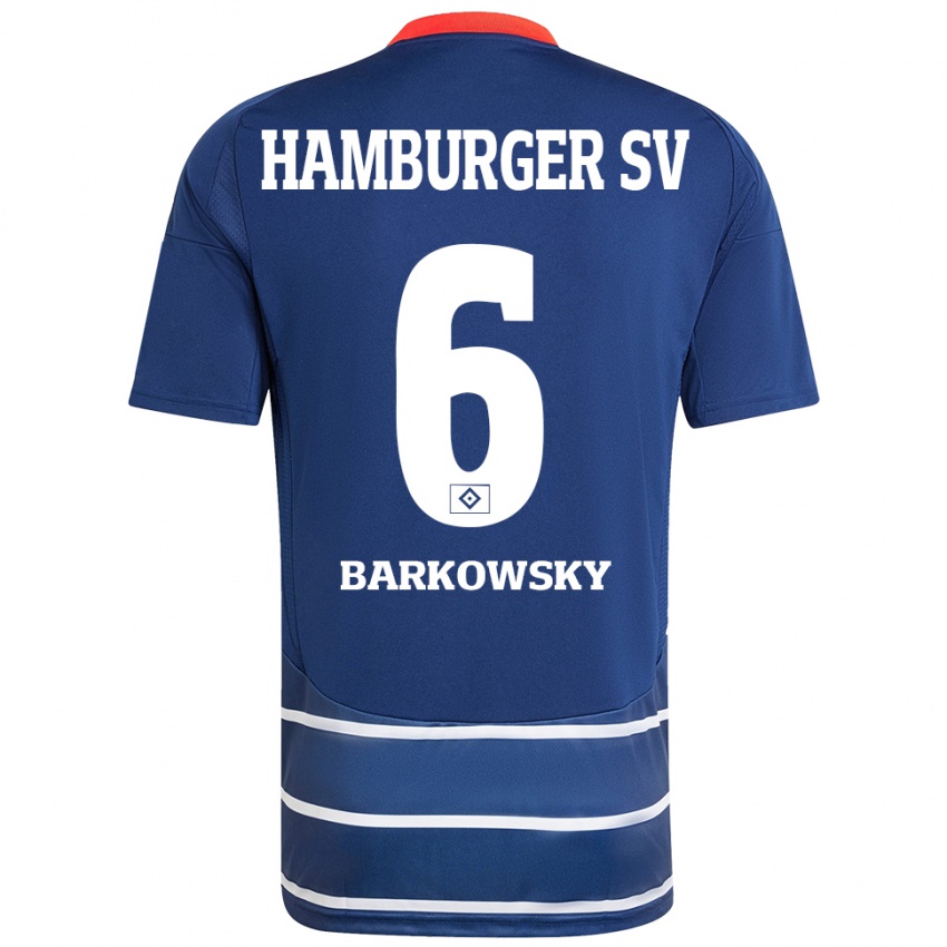 Homem Camisola Finn Barkowsky #6 Azul Escuro Alternativa 2024/25 Camisa Brasil