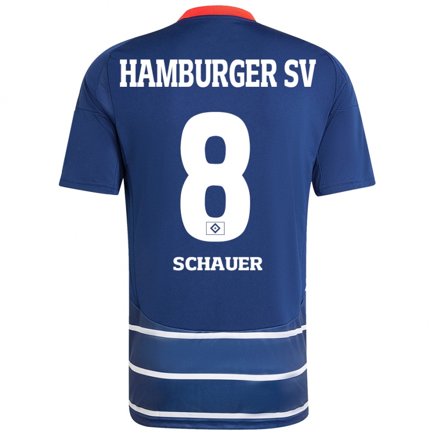 Homem Camisola Martin Schauer #8 Azul Escuro Alternativa 2024/25 Camisa Brasil