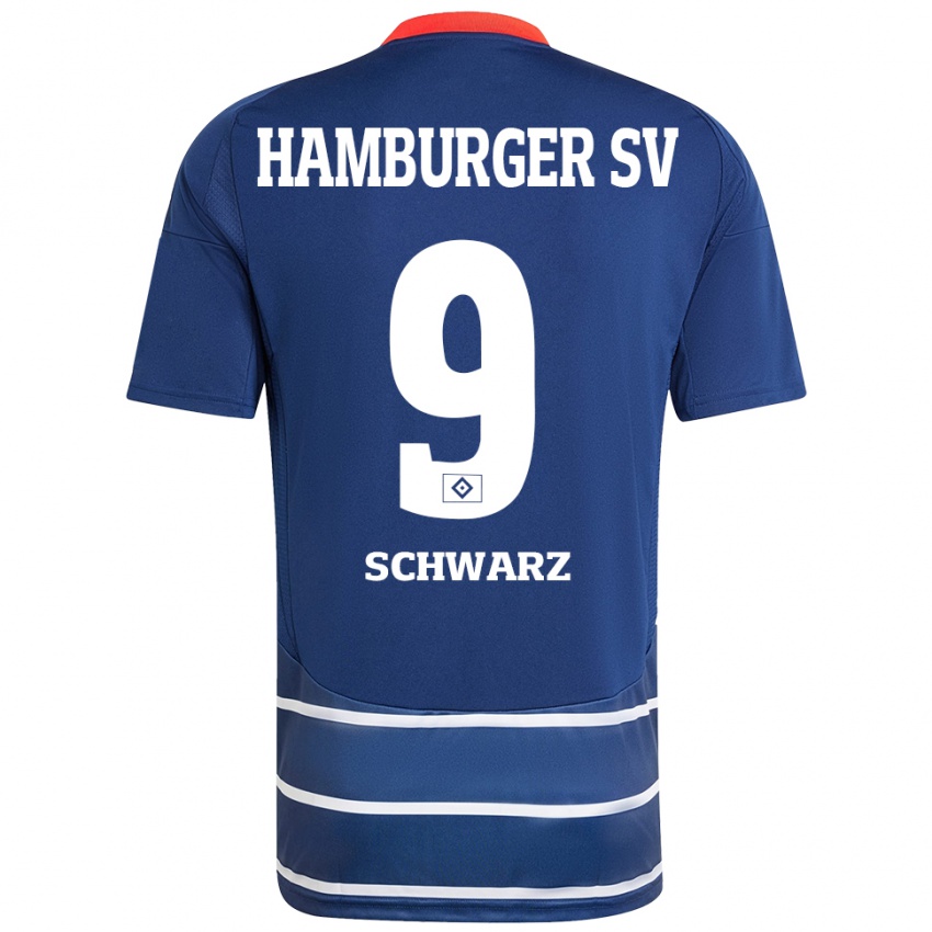 Homem Camisola Rafael Schwarz #9 Azul Escuro Alternativa 2024/25 Camisa Brasil