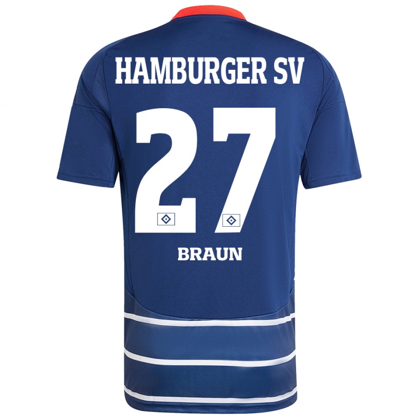 Homem Camisola Elias Braun #27 Azul Escuro Alternativa 2024/25 Camisa Brasil