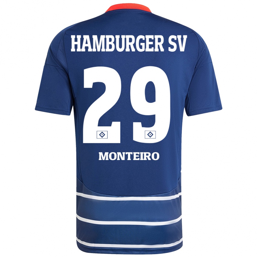 Homem Camisola Alfa Monteiro #29 Azul Escuro Alternativa 2024/25 Camisa Brasil