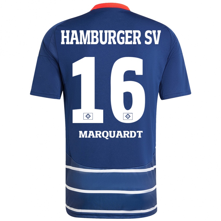 Homem Camisola Dana Marquardt #16 Azul Escuro Alternativa 2024/25 Camisa Brasil