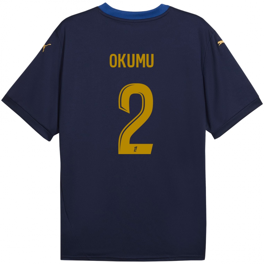 Homem Camisola Joseph Okumu #2 Ouro Da Marinha Alternativa 2024/25 Camisa Brasil