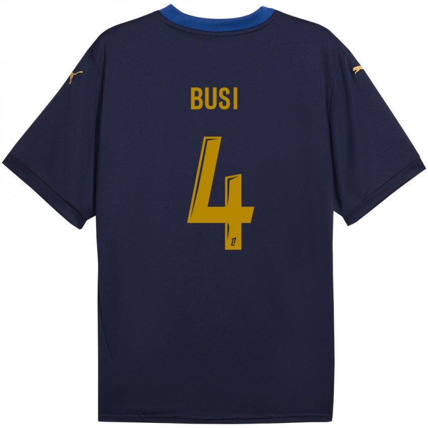 Homem Camisola Maxime Busi #4 Ouro Da Marinha Alternativa 2024/25 Camisa Brasil