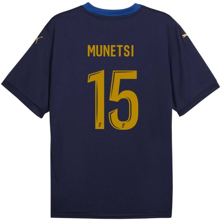 Homem Camisola Marshall Munetsi #15 Ouro Da Marinha Alternativa 2024/25 Camisa Brasil