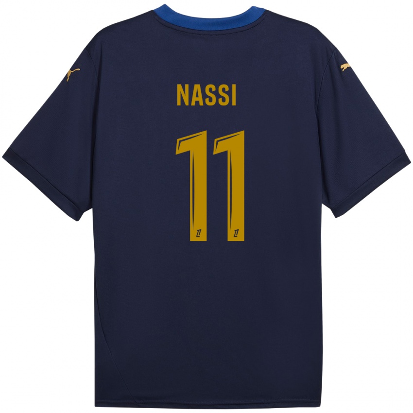 Homem Camisola Jade Nassi #11 Ouro Da Marinha Alternativa 2024/25 Camisa Brasil