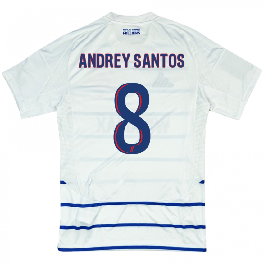 Homem Camisola Andrey Santos #8 Azul Branco Alternativa 2024/25 Camisa Brasil