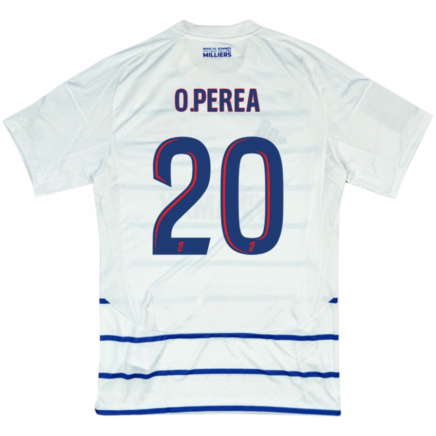 Homem Camisola Óscar Perea #20 Azul Branco Alternativa 2024/25 Camisa Brasil