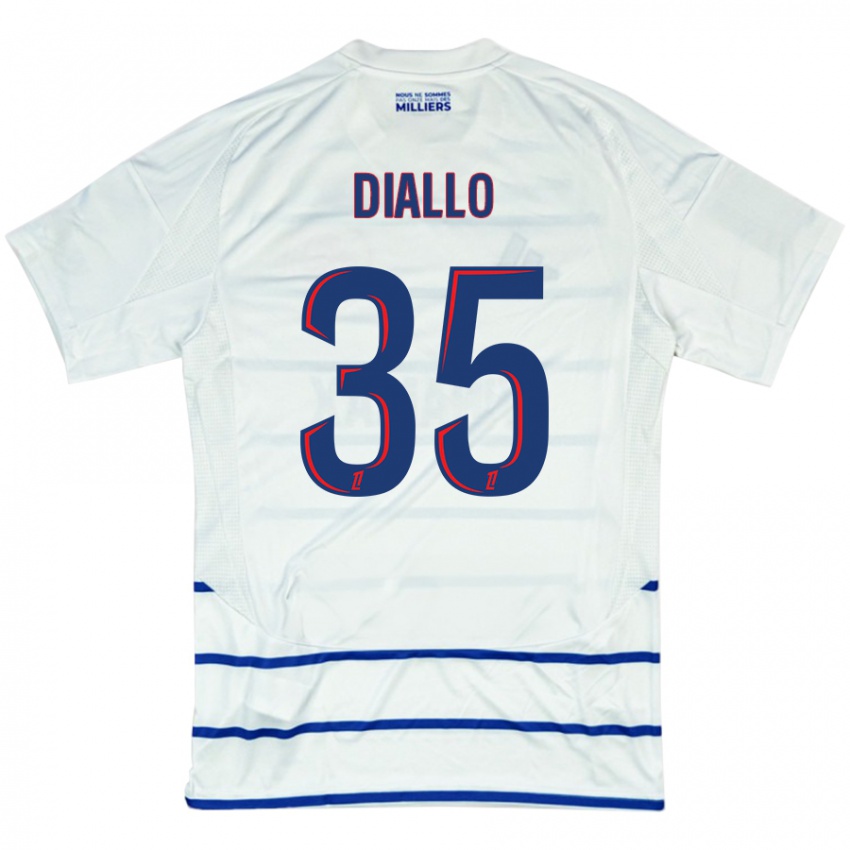 Homem Camisola Tidiane Diallo #35 Azul Branco Alternativa 2024/25 Camisa Brasil