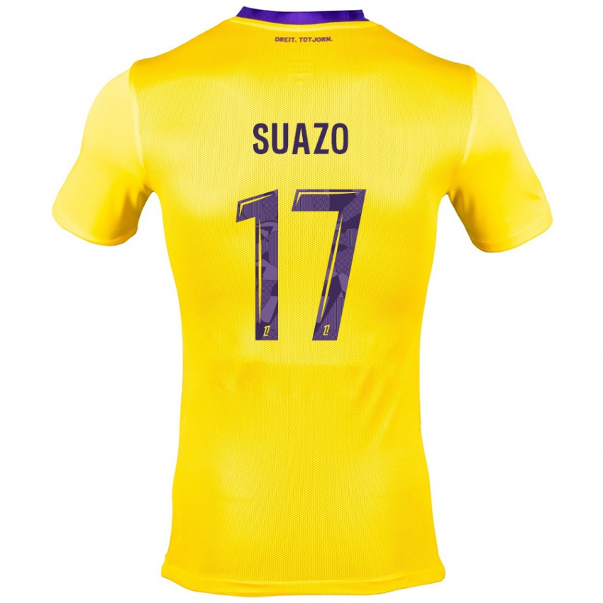 Homem Camisola Gabriel Suazo #17 Roxo Amarelo Alternativa 2024/25 Camisa Brasil