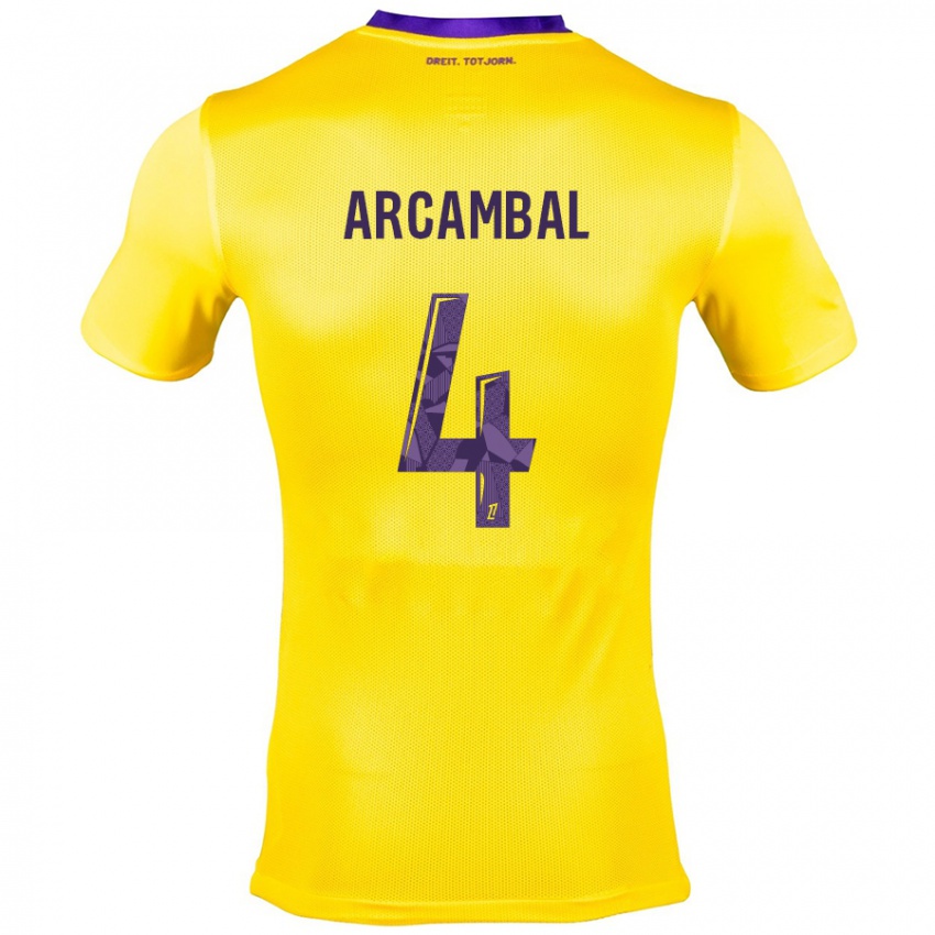 Homem Camisola Anais Arcambal #4 Roxo Amarelo Alternativa 2024/25 Camisa Brasil