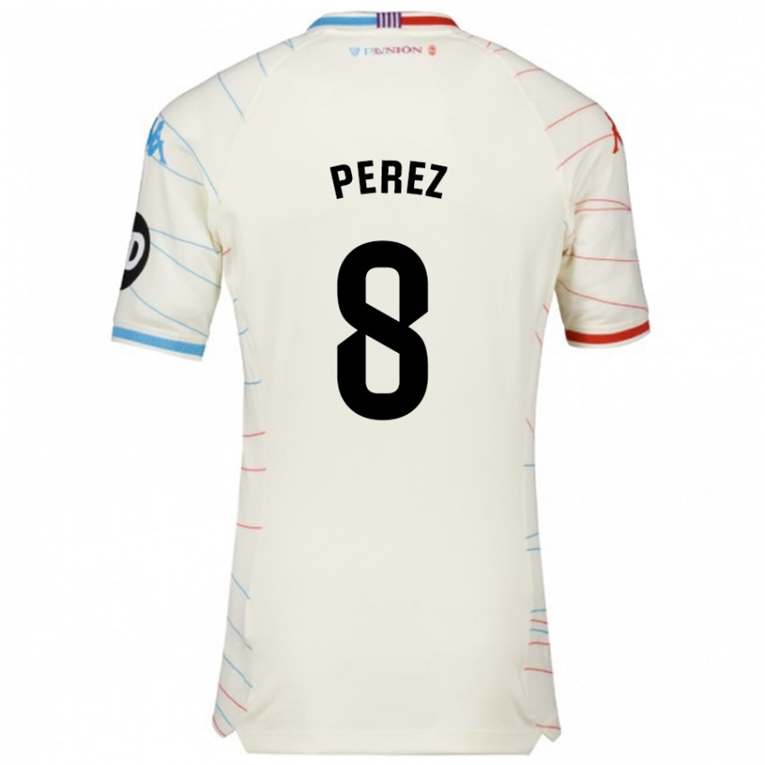 Homem Camisola Kike Pérez #8 Azul Vermelho Branco Alternativa 2024/25 Camisa Brasil