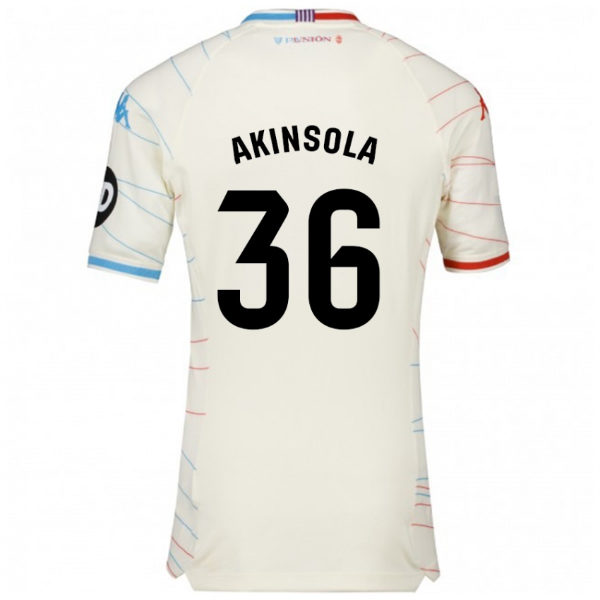 Homem Camisola Tunde Akinsola #36 Azul Vermelho Branco Alternativa 2024/25 Camisa Brasil