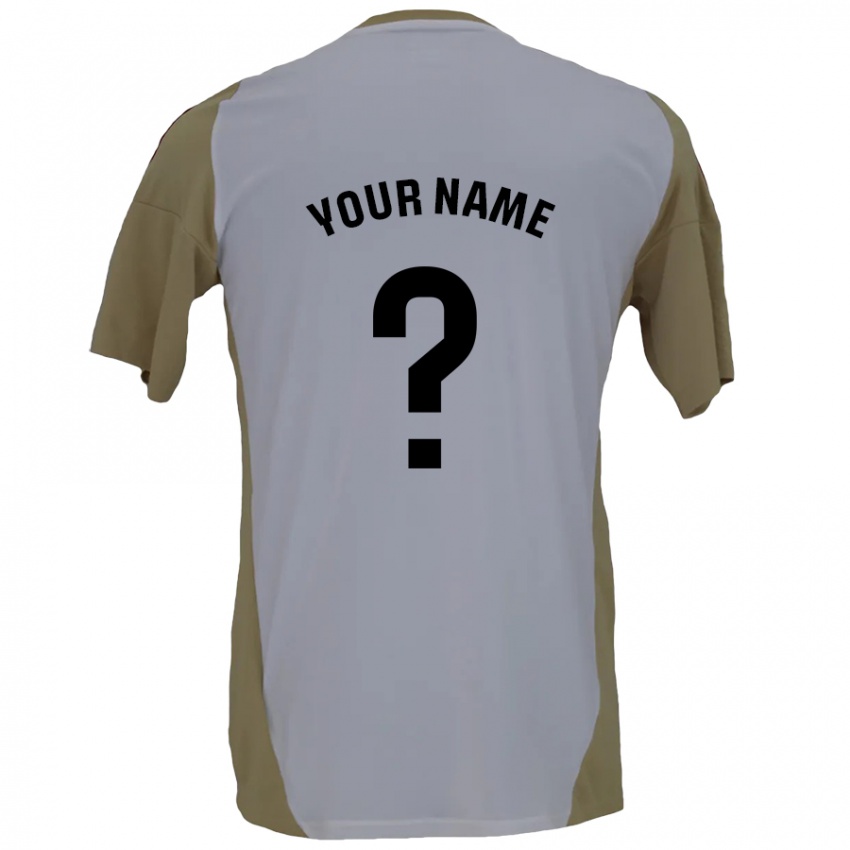 Homem Camisola Seu Nome #0 Branco Brown Alternativa 2024/25 Camisa Brasil