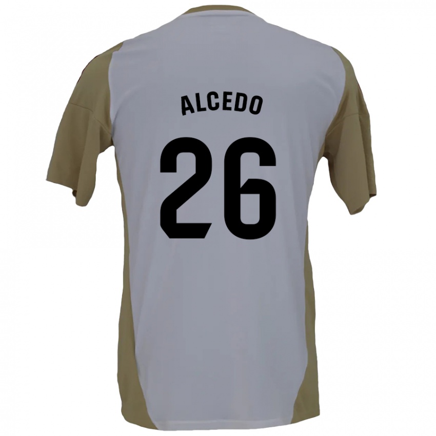 Homem Camisola Juan María Alcedo #26 Branco Brown Alternativa 2024/25 Camisa Brasil