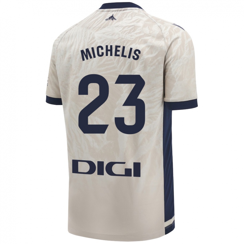 Homem Camisola Nikolaos Michelis #23 Cinza Leve Alternativa 2024/25 Camisa Brasil