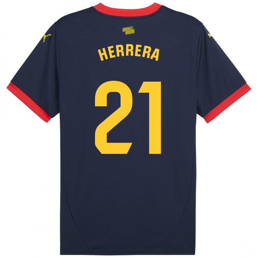 Homem Camisola Yangel Herrera #21 Vermelho Marinho Alternativa 2024/25 Camisa Brasil