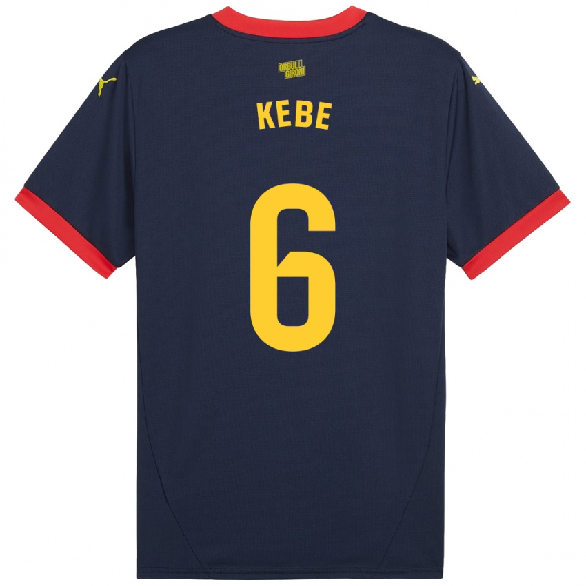 Homem Camisola Ibrahima Kébé #6 Vermelho Marinho Alternativa 2024/25 Camisa Brasil