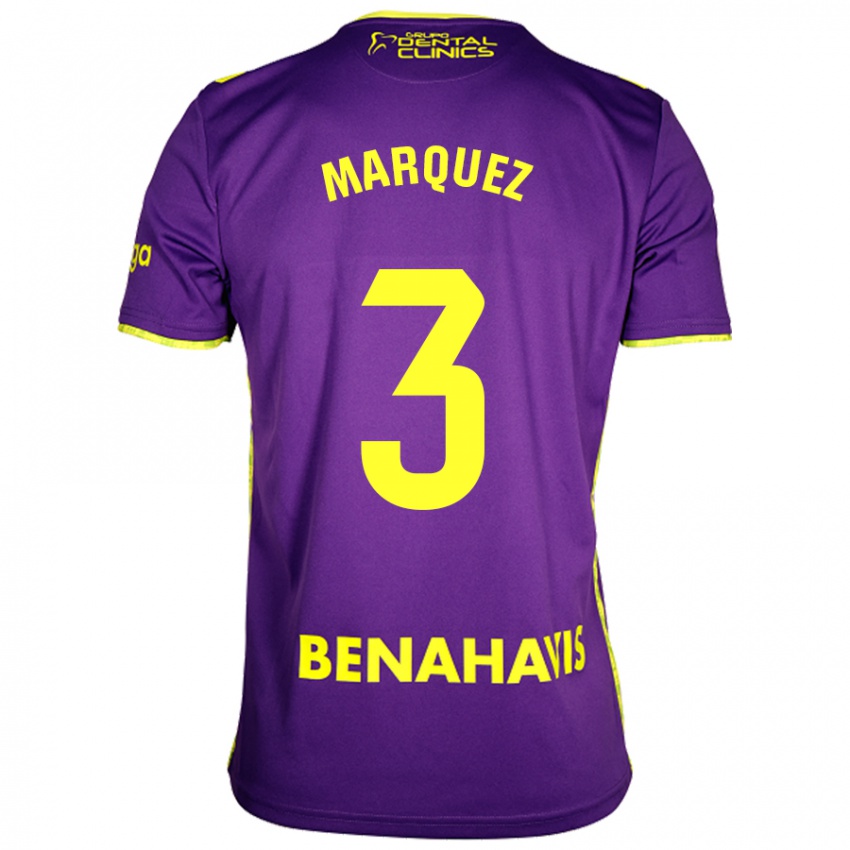 Homem Camisola David Márquez #3 Amarelo Roxo Alternativa 2024/25 Camisa Brasil