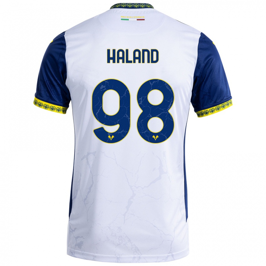 Homem Camisola Benedicte Iversen Håland #98 Azul Branco Alternativa 2024/25 Camisa Brasil