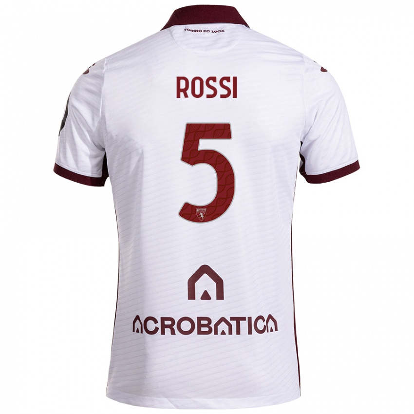 Homem Camisola Simone Rossi #5 Castanho Branco Alternativa 2024/25 Camisa Brasil