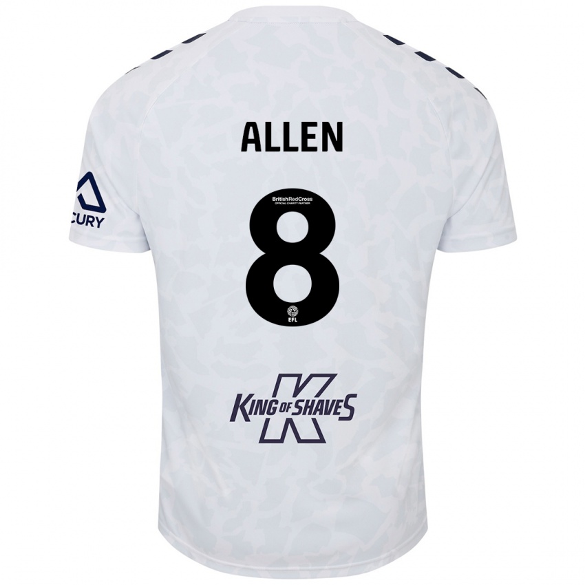 Homem Camisola Jamie Allen #8 Branco Alternativa 2024/25 Camisa Brasil