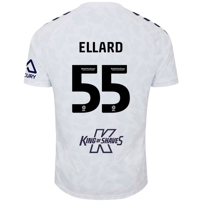 Homem Camisola Aston Ellard #55 Branco Alternativa 2024/25 Camisa Brasil