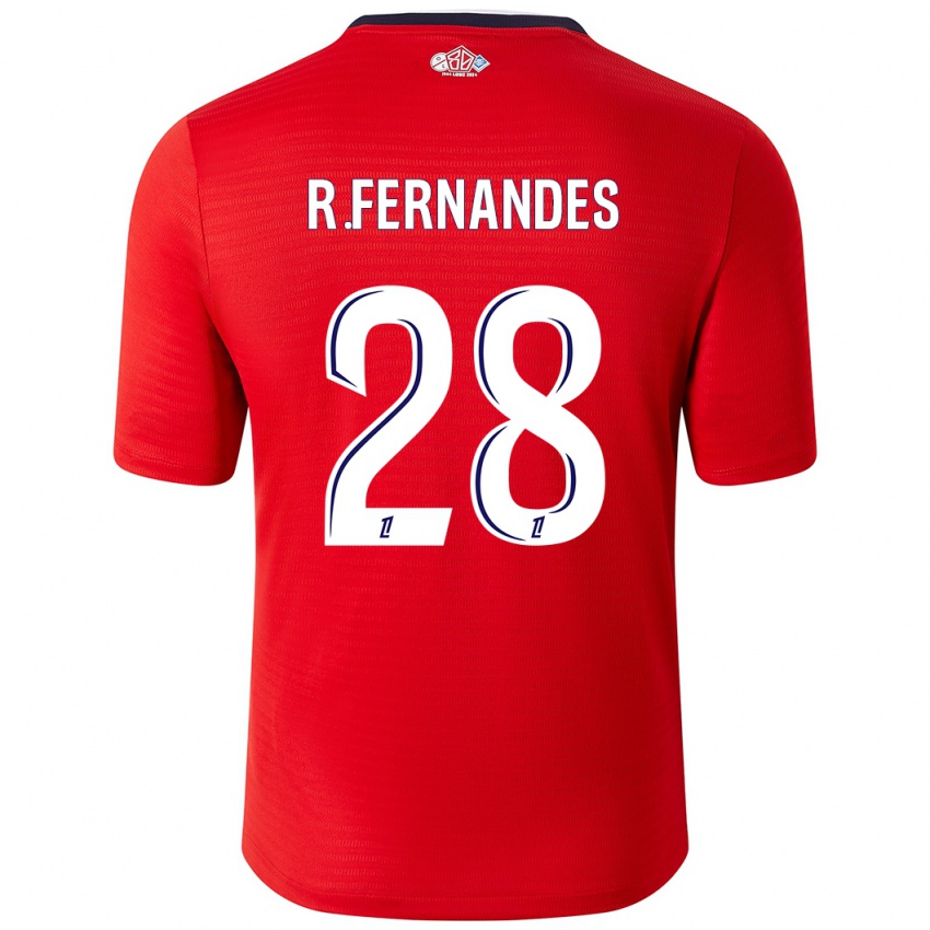 Mulher Camisola Rafael Fernandes #28 Branco Vermelho Principal 2024/25 Camisa Brasil