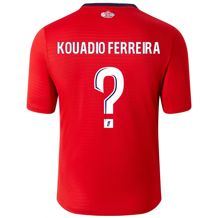 Mulher Camisola Wilfrid Kouadio Ferreira #0 Branco Vermelho Principal 2024/25 Camisa Brasil