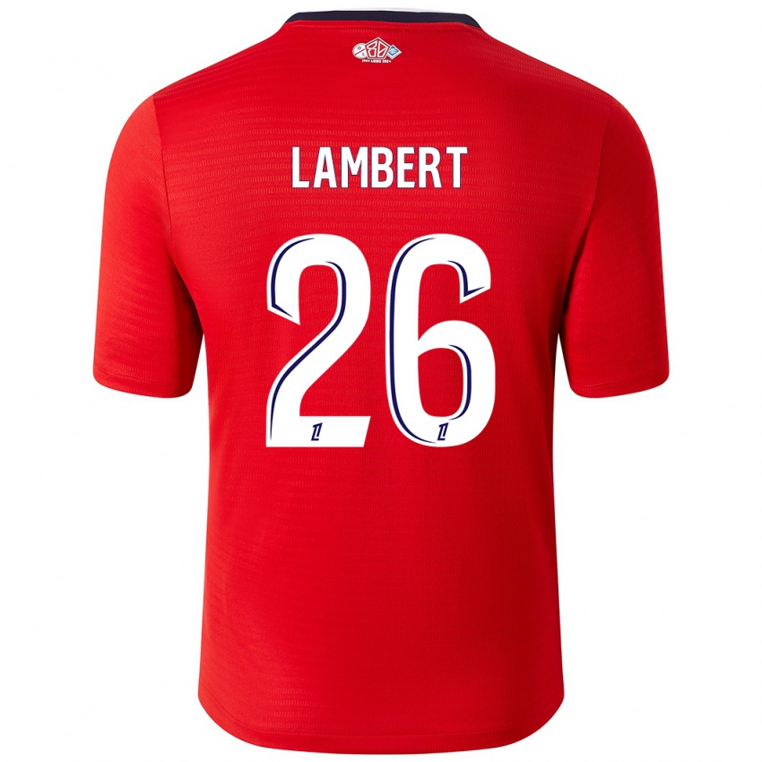 Mulher Camisola Anaïs Lambert #26 Branco Vermelho Principal 2024/25 Camisa Brasil