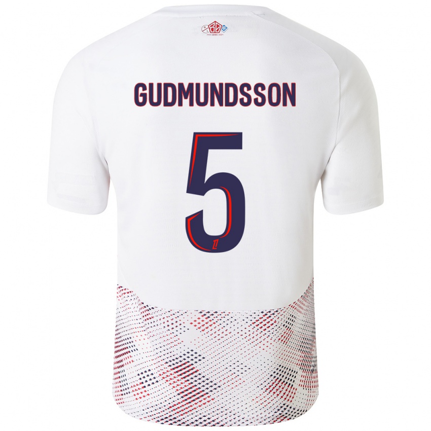 Mulher Camisola Gabriel Gudmundsson #5 Azul Real Branco Alternativa 2024/25 Camisa Brasil