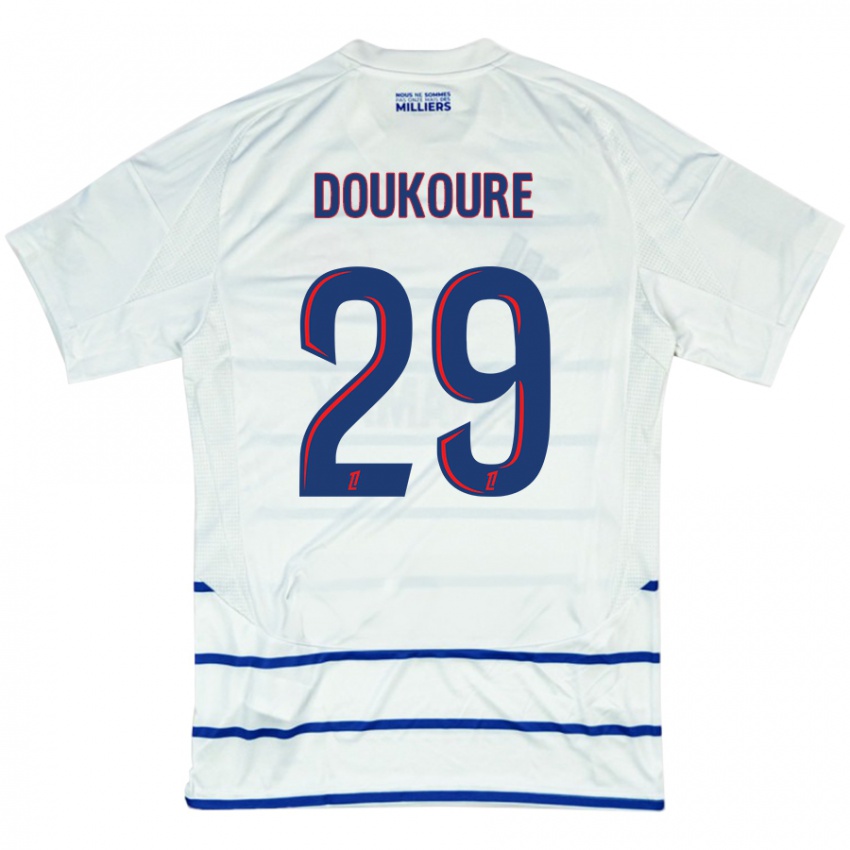 Mulher Camisola Ismaël Doukouré #29 Azul Branco Alternativa 2024/25 Camisa Brasil