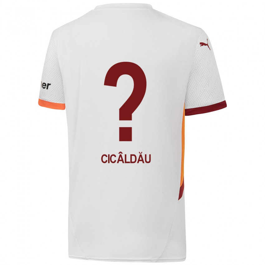 Mulher Camisola Alexandru Cicâldău #0 Branco Amarelo Vermelho Alternativa 2024/25 Camisa Brasil