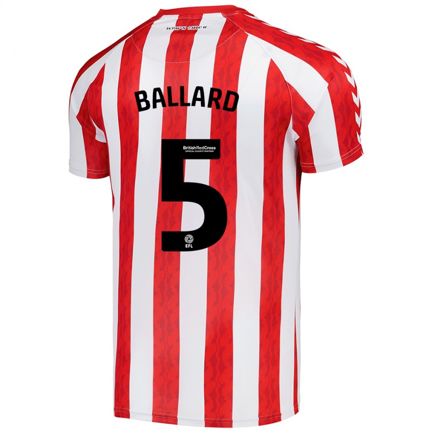 Criança Camisola Daniel Ballard #5 Vermelho Branco Principal 2024/25 Camisa Brasil