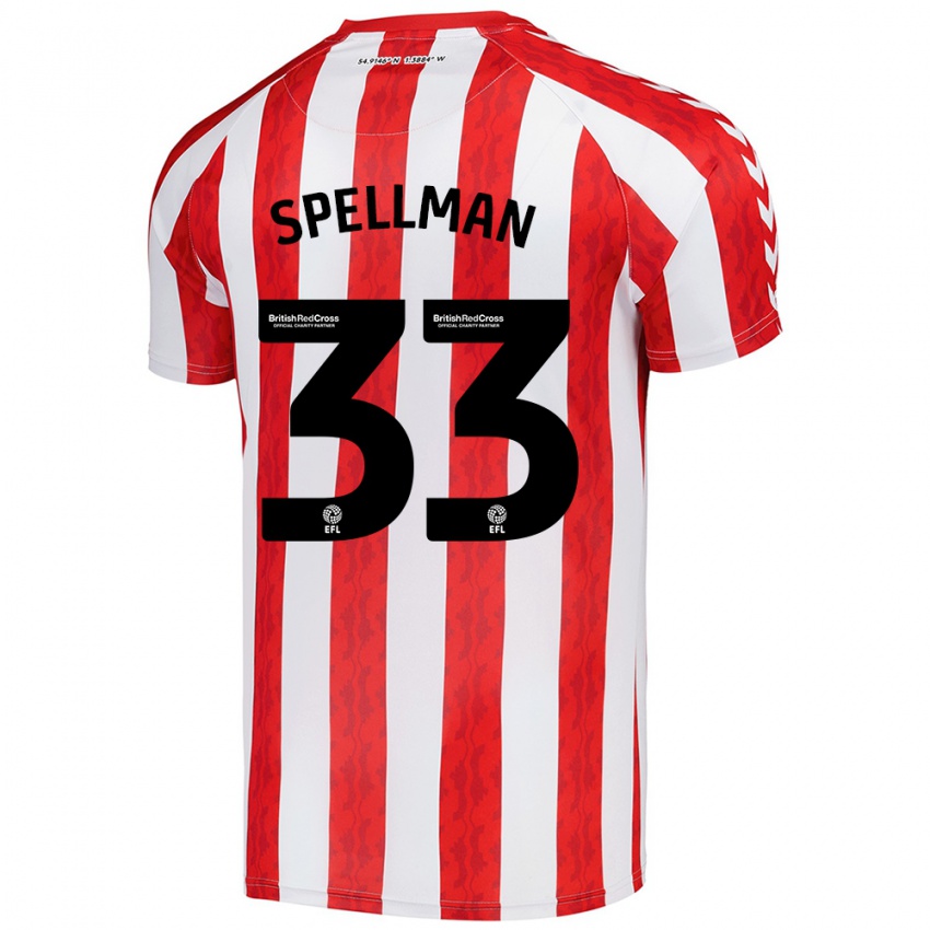 Criança Camisola Michael Spellman #33 Vermelho Branco Principal 2024/25 Camisa Brasil