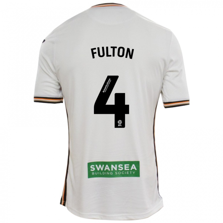 Criança Camisola Jay Fulton #4 Branco Principal 2024/25 Camisa Brasil