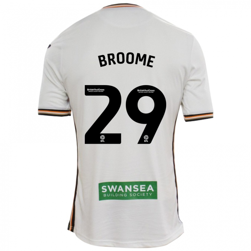 Criança Camisola Nathan Broome #29 Branco Principal 2024/25 Camisa Brasil