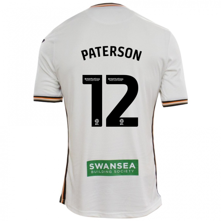 Criança Camisola Jamie Paterson #12 Branco Principal 2024/25 Camisa Brasil