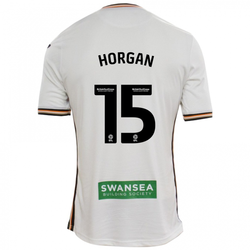 Criança Camisola Gwenan Horgan #15 Branco Principal 2024/25 Camisa Brasil