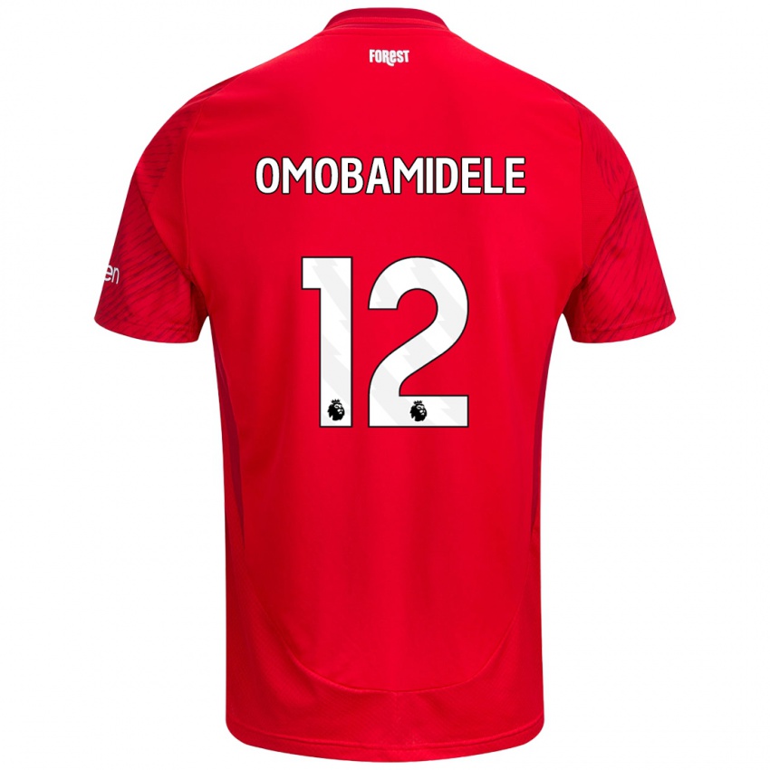 Criança Camisola Andrew Omobamidele #12 Vermelho Branco Principal 2024/25 Camisa Brasil