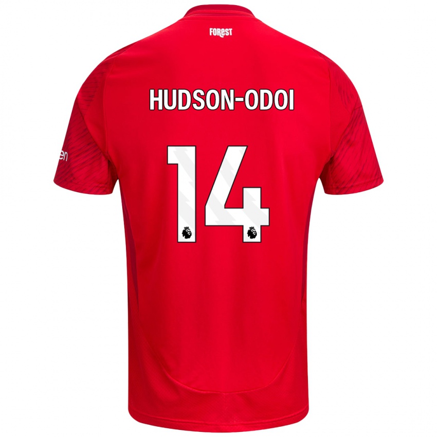 Criança Camisola Callum Hudson-Odoi #14 Vermelho Branco Principal 2024/25 Camisa Brasil