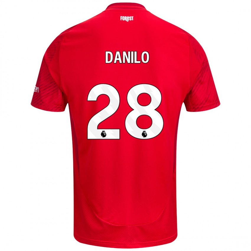 Criança Camisola Danilo #28 Vermelho Branco Principal 2024/25 Camisa Brasil