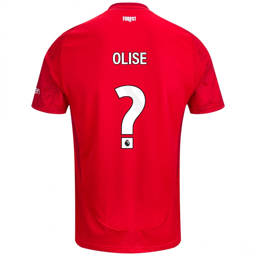 Criança Camisola Josh Hamilton-Olise #0 Vermelho Branco Principal 2024/25 Camisa Brasil