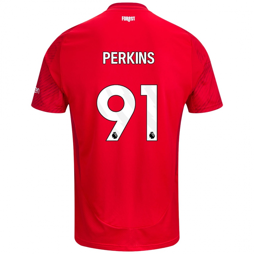 Criança Camisola Jack Perkins #91 Vermelho Branco Principal 2024/25 Camisa Brasil