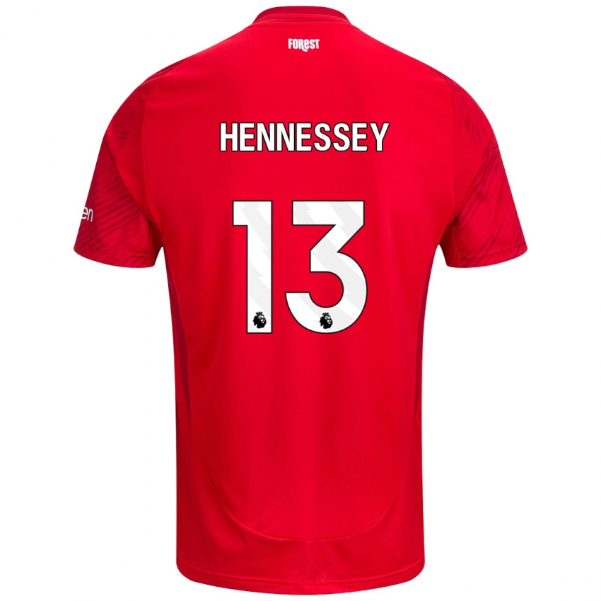 Criança Camisola Wayne Hennessey #13 Vermelho Branco Principal 2024/25 Camisa Brasil