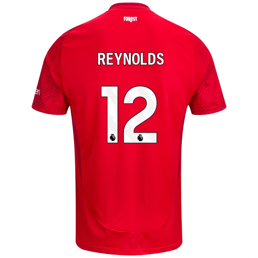 Criança Camisola Niamh Reynolds #12 Vermelho Branco Principal 2024/25 Camisa Brasil