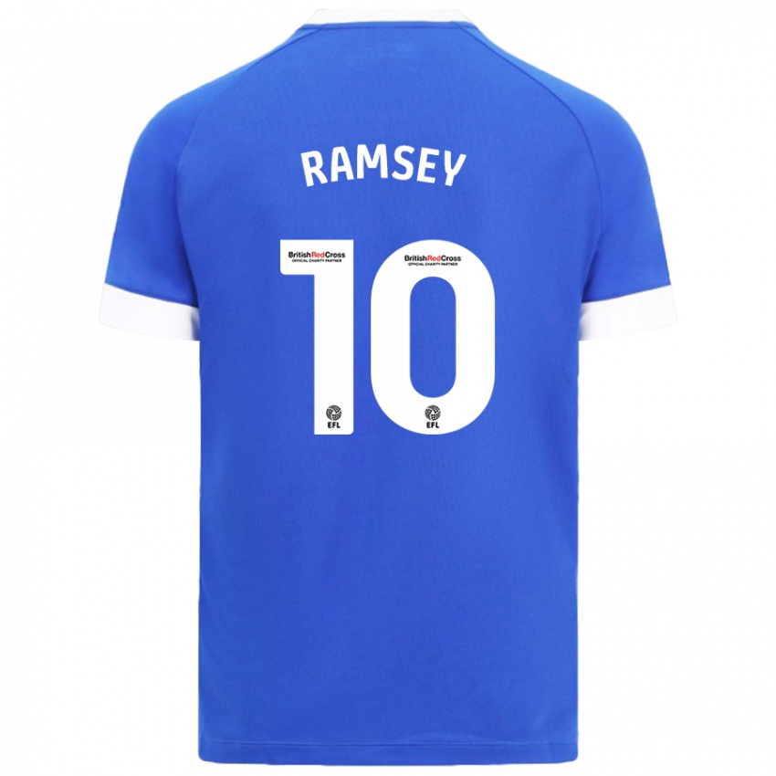 Criança Camisola Aaron Ramsey #10 Céu Azul Principal 2024/25 Camisa Brasil