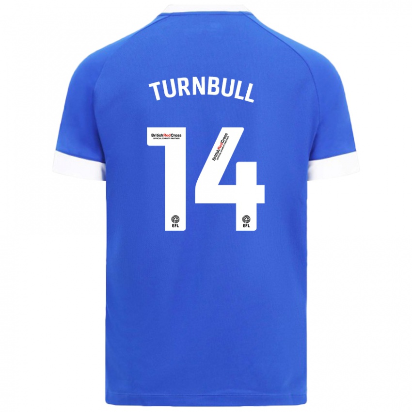 Criança Camisola David Turnbull #14 Céu Azul Principal 2024/25 Camisa Brasil