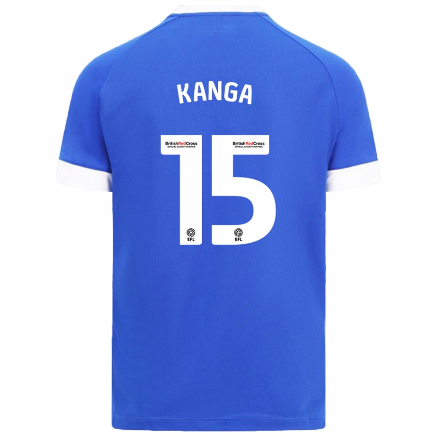 Criança Camisola Wilfried Kanga #15 Céu Azul Principal 2024/25 Camisa Brasil